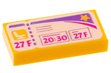 LEGO Tegel 1 x 2 met vliegtuig instappas patroon