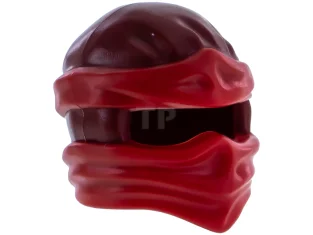 LEGO Minifiguur, hoofddeksel Ninjago Wrap Type 2 met rode wikkels en…