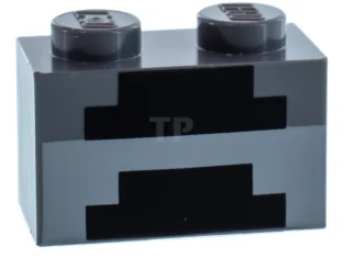 LEGO Brick 1 x 2 with Forge Pattern