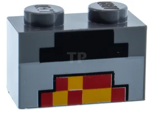 LEGO Brick 1 x 2 with Lit Forge Pattern