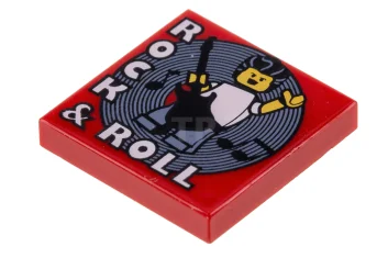 LEGO Tile 2 x 2 with 'Rock & Roll' Pattern