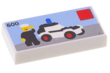 LEGO Tile 1 x 2 with Miniature LEGO Set Pattern