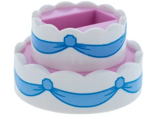 LEGO Cake, Double Layer with White Icing and Bright Light Blue…