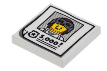 LEGO Tile 2 x 2 with Criminal Wanted Poster Pattern