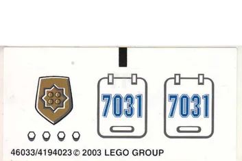 LEGO Sticker for Set 7031