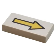 LEGO Tile 1 x 2 with Long Arrow Pattern