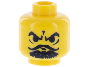 LEGO Kopf Minifigur mit gefurchter Stirn und Ziegenbart-Muster