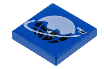 LEGO Tile 2 x 2 with Globe and Ice Pattern