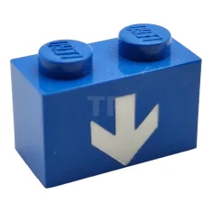 LEGO Brick 1 x 2 with Down Arrow Pattern