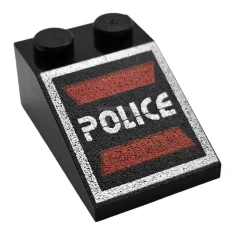 LEGO Pendenza 3 x 2 - 33° con schema di polizia