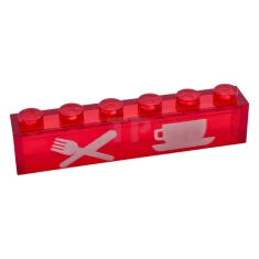 LEGO Brick 1 x 6 without Bottom Tubes with White Knife…