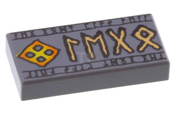 LEGO Tile 1 x 2 with Elder Futhark Runes Pattern