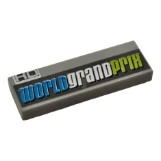 LEGO Tile 1 x 3 with 'WORLD GRAND PRIX' Pattern