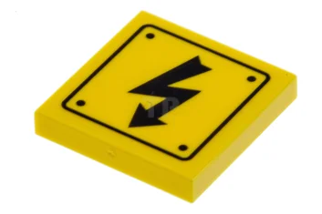 LEGO Tile 2 x 2 with Electricity Danger Pattern
