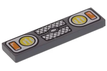 LEGO Tile 1 x 4 with Headlights and Grille Pattern