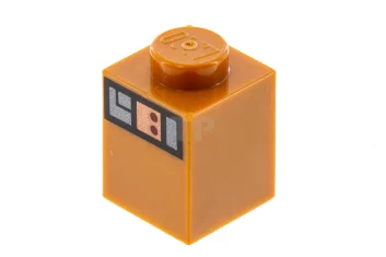 LEGO Brick 1 x 1 with Boxes with Dots Pattern