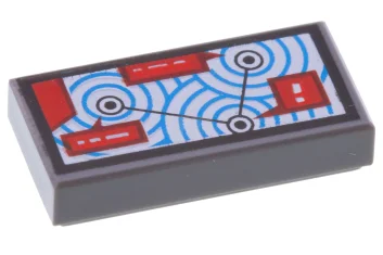 LEGO Tile 1 x 2 with Map with Circles Pattern