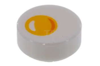 LEGO Tile 1 x 1 Round with Fried Egg Pattern