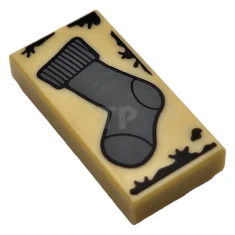 LEGO Tile 1 x 2 with Sock Pattern