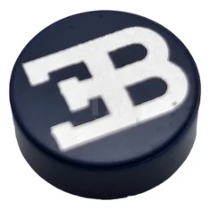 LEGO Tile 1 x 1 Round with 'EB' Pattern (Bugatti Logo)