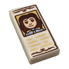 LEGO Tile 1 x 2 with Storybook Prince Pattern