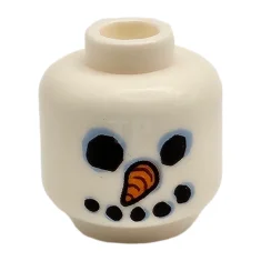 LEGO Kopf-Minifigur mit Karottennase und Kohleaugen und -mundmuster