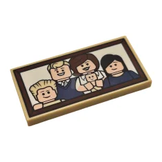 LEGO Tile 2 x 4 with Parr Family Photo Pattern