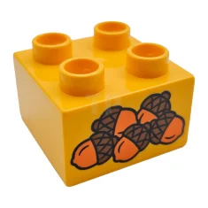 LEGO DUPLO Brick 2 x 2 with Acorns Pattern