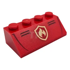 LEGO Pendenza 2 x 4 - 45° con logo del fuoco