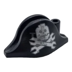 LEGO Minifigure, Headgear Hat, Pirate Bicorne with Silver Minifigure Skull with…