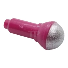 LEGO Minifiguur, Utensil Microfoon met Metallic Zilver Bovenkant Half Scherm Patroon