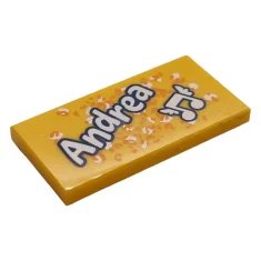LEGO Piastrelle 2 x 4 con motivo 'Andrea' e note musicali