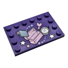LEGO Tile 4 x 6 with Studs on Edges with Treasure…