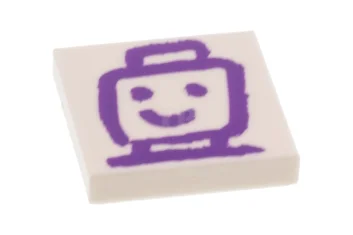 LEGO Piastrelle 2 x 2 con disegno viola scuro di Minifigure…