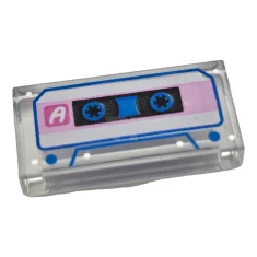 LEGO Tile 1 x 2 with Audio Cassette Pattern