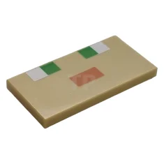 LEGO Baldosa 2 x 4 con dibujo de cara pixelada