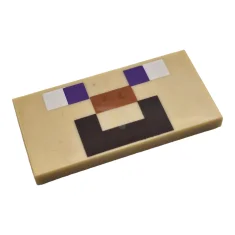 LEGO Baldosa 2 x 4 con dibujo de cara pixelada