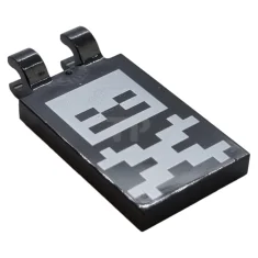 LEGO Tile, Modified 2 x 3 with 2 Clips with Pixelated…