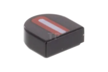 LEGO Tegel 1 x 1 Halve Cirkel met Streeppatroon