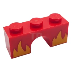LEGO Brick 1 x 3 Arch  with Flames Pattern (Rage…
