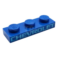 LEGO Platte 1 x 3 mit mittelblauen 'CHEVROLET'-Motiven