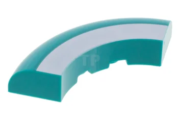 LEGO Dakpan 5 x 5 ronde hoek met streeppatroon