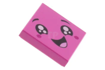 LEGO Tegel 2 x 2 met gezicht, lachende open mond, zwarte…