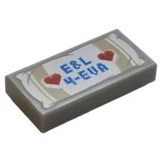 LEGO Piastrelle 1 x 2 con "E&L 4-EVA" con motivo a…