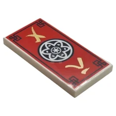 LEGO Carreau 2 x 4 avec motif Ninjago et médaillon fleuri.