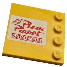 LEGO Tile 4 x 4 with Studs on Edge with Pizza…