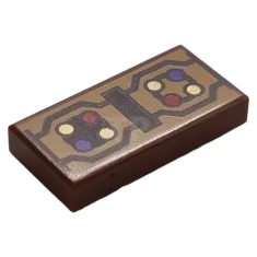 LEGO Tile 1 x 2 with Rectangle and Dots Pattern