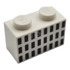 LEGO Brick 1 x 2 with Squares Pattern