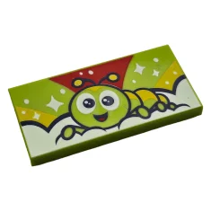 LEGO Tile 2 x 4 with Caterpillar Pattern