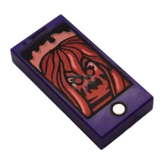 LEGO Carreau 1 x 2 avec motif de téléphone portable.